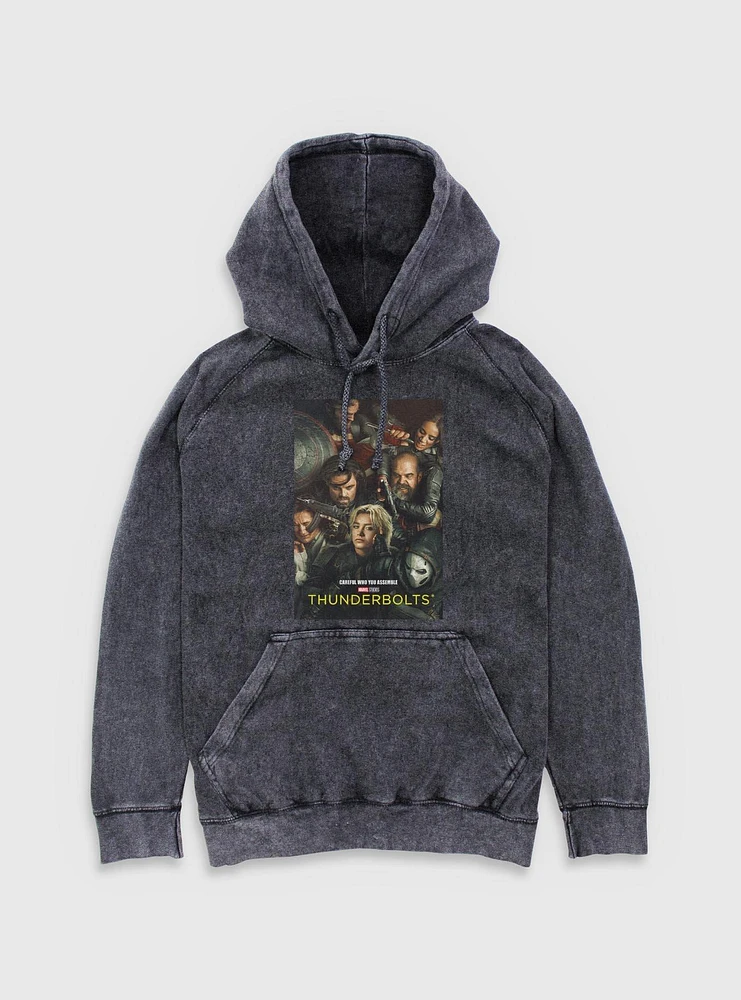 Marvel Thunderbolts* Team Poster Mineral Wash Hoodie