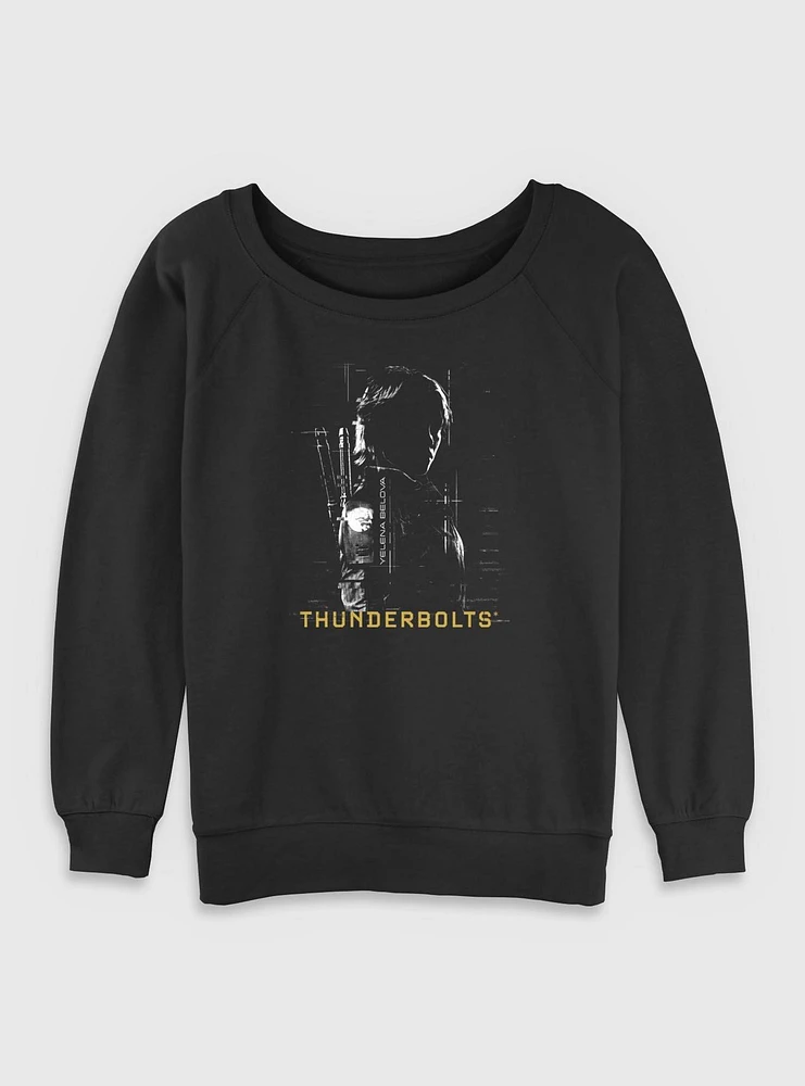 Marvel Thunderbolts* Yelena Silhouette Womens Slouchy Sweatshirt