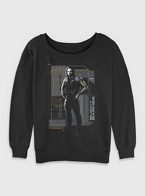 Marvel Thunderbolts* Bucky Barnes Winter Soldier Pose Womens Slouchy Sweatshirt