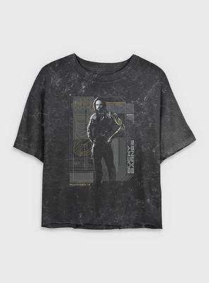 Marvel Thunderbolts* Bucky Barnes Winter Soldier Pose Mineral Wash Womens Crop T-Shirt