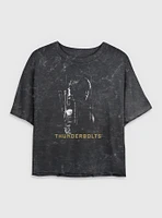 Marvel Thunderbolts* Yelena Silhouette Mineral Wash Womens Crop T-Shirt