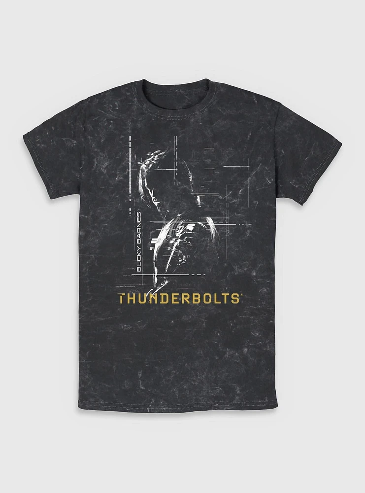 Marvel Thunderbolts* Bucky Barnes Winter Soldier Silhouette Mineral Wash T-Shirt