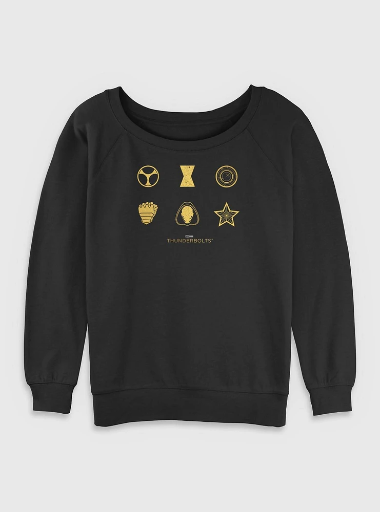 Marvel Thunderbolts* Member Icons Womens Slouchy Sweatshirt
