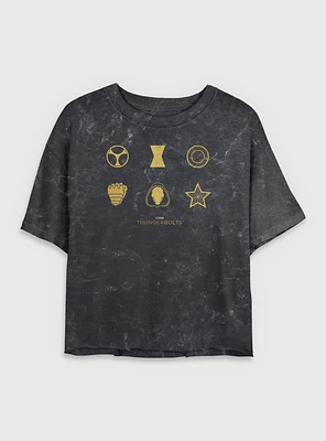 Marvel Thunderbolts* Member Icons Mineral Wash Womens Crop T-Shirt