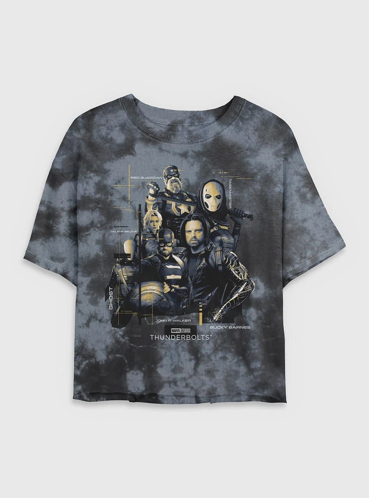 Marvel Thunderbolts* Team Pose Tie Dye Crop Womens T-Shirt