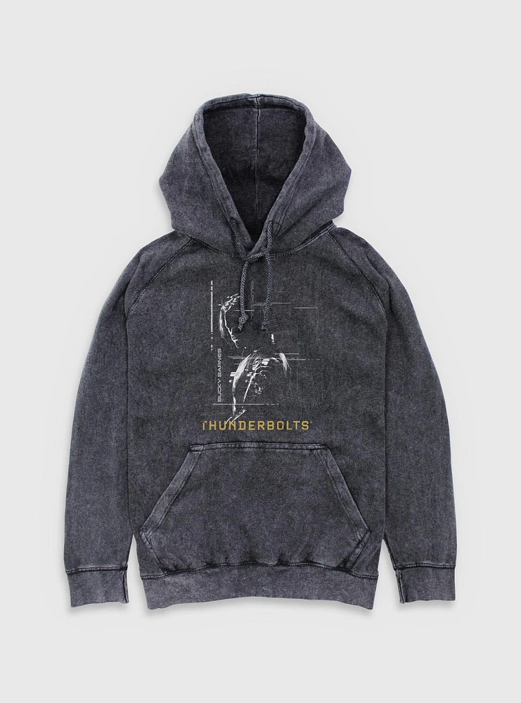 Marvel Thunderbolts* Bucky Barnes Winter Soldier Silhouette Mineral Wash Hoodie