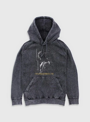 Marvel Thunderbolts* Bucky Barnes Winter Soldier Silhouette Mineral Wash Hoodie