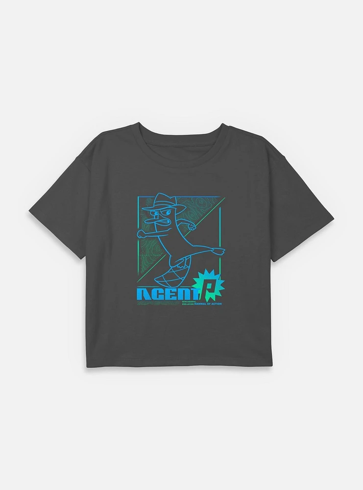 Disney Phineas and Ferb Agent P Mammal Of Action Youth Girls Boxy T-Shirt