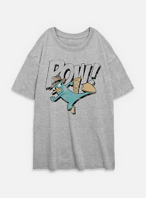 Disney Phineas and Ferb POW Agent P Womens Oversized T-Shirt