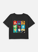 Disney Phineas and Ferb Character Grid Youth Girls Boxy T-Shirt