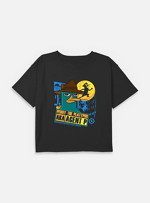 Disney Phineas and Ferb Perry The Platypus AKA Agent P Youth Girls Boxy T-Shirt