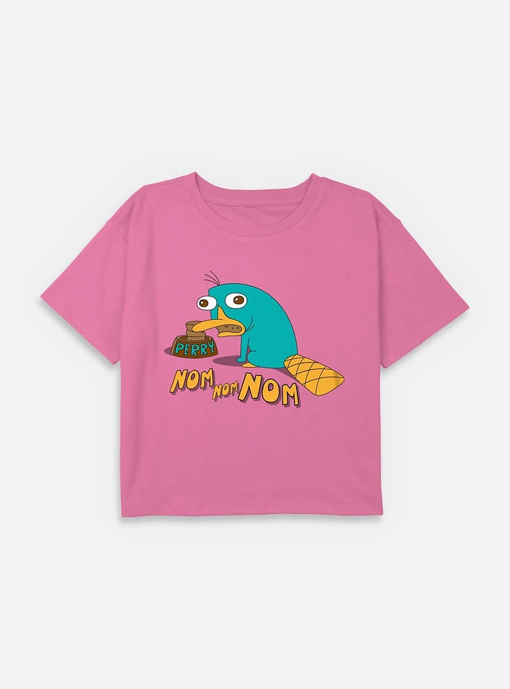 Disney Phineas and Ferb Perry The Platypus Num Nums Youth Girls Boxy T-Shirt