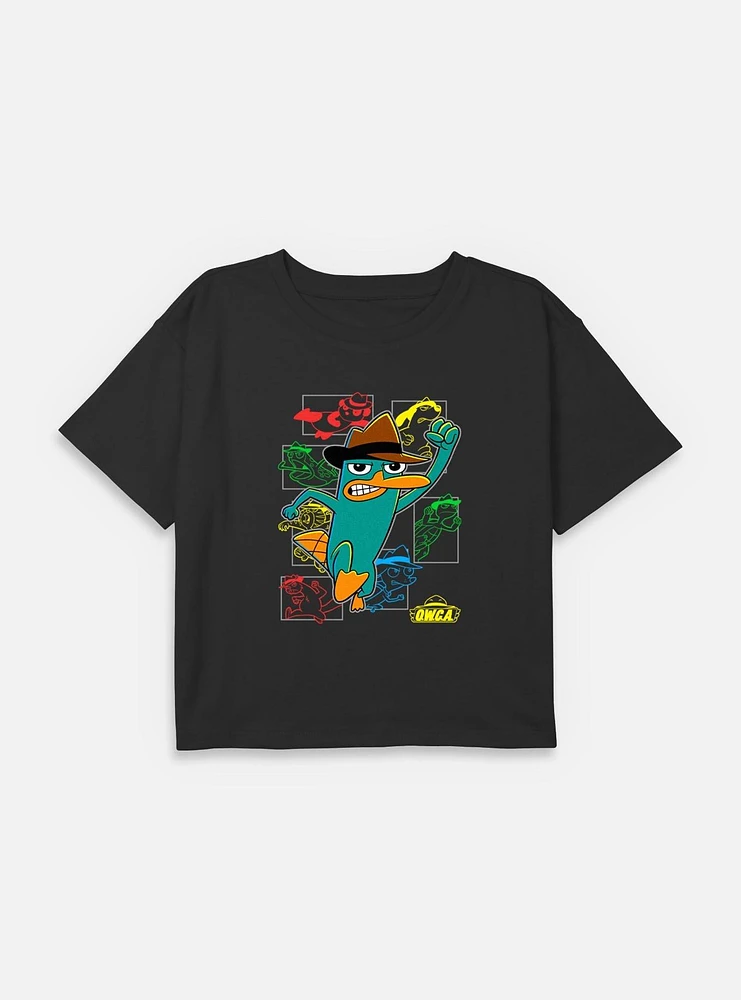 Disney Phineas and Ferb O.W.C.A Agent P Youth Girls Boxy T-Shirt