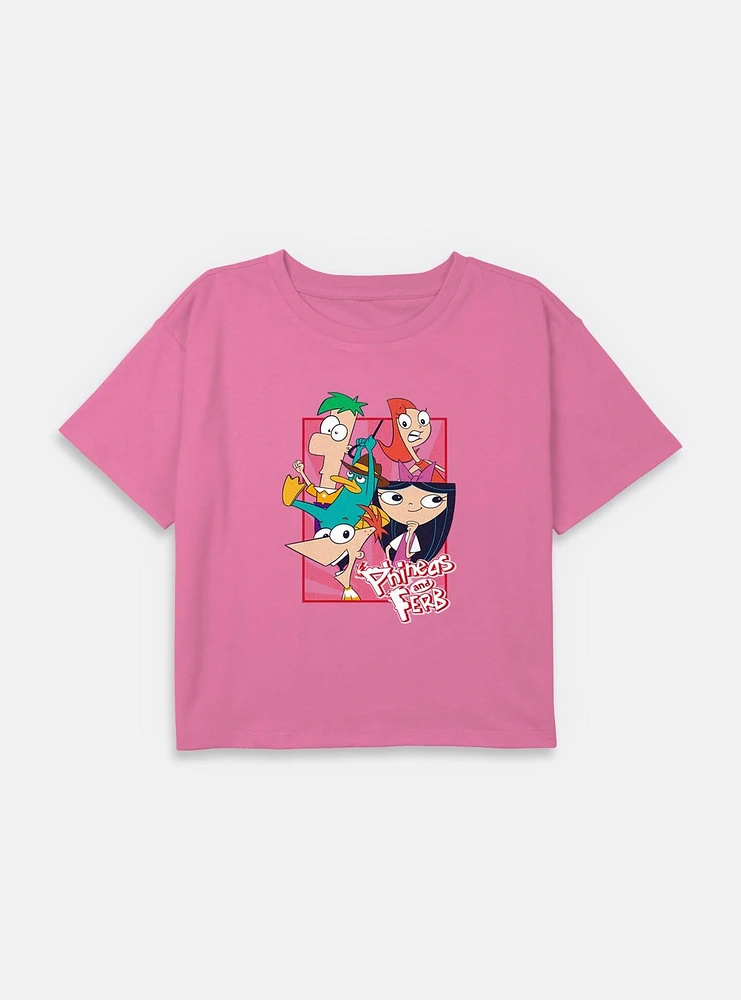 Disney Phineas And Ferb Company Youth Girls Boxy T-Shirt