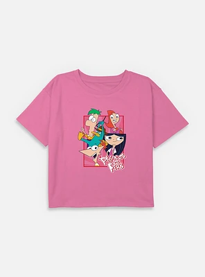 Disney Phineas And Ferb Company Youth Girls Boxy T-Shirt