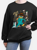 Disney Phineas and Ferb Agent P Doo-Bee Doo-Bah Womens Oversized Sweatshirt