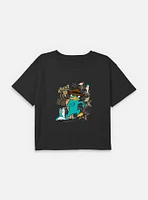 Disney Phineas and Ferb Agent P Doo-Bee Doo-Bah Youth Girls Boxy T-Shirt