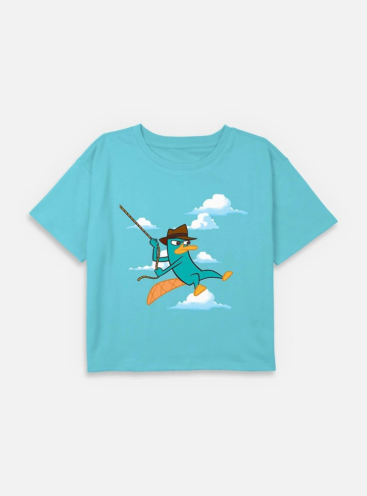 Disney Phineas and Ferb Agent P Swinging Into Action Youth Girls Boxy T-Shirt