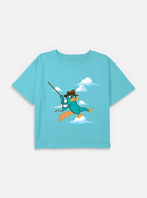 Disney Phineas and Ferb Agent P Swinging Into Action Youth Girls Boxy T-Shirt