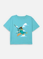 Disney Phineas and Ferb Agent P Swinging Into Action Youth Girls Boxy T-Shirt