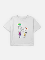 Disney Phineas and Ferb Boys Of Tie-Dye Youth Girls Boxy T-Shirt