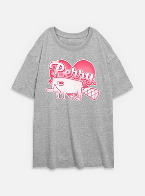 Disney Phineas and Ferb Perry The Platypus Love Womens Oversized T-Shirt