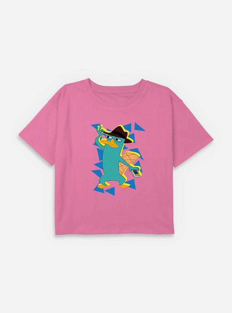 Disney Phineas and Ferb Agent P Action Youth Girls Boxy T-Shirt