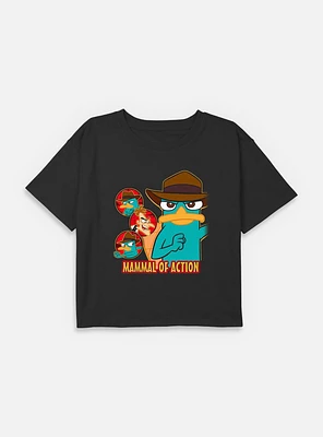 Disney Phineas and Ferb Mammal Of Action Agent P Youth Girls Boxy T-Shirt