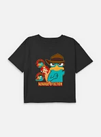 Disney Phineas and Ferb Mammal Of Action Agent P Youth Girls Boxy T-Shirt