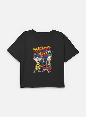 Disney Phineas and Ferb Tones Youth Girls Boxy T-Shirt