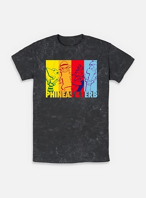 Disney Phineas and Ferb Color Panels Mineral Wash T-Shirt