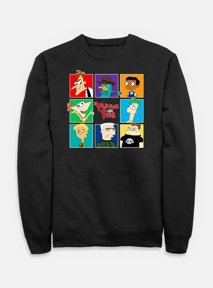 Disney Phineas and Ferb Character Grid Sweatshirt