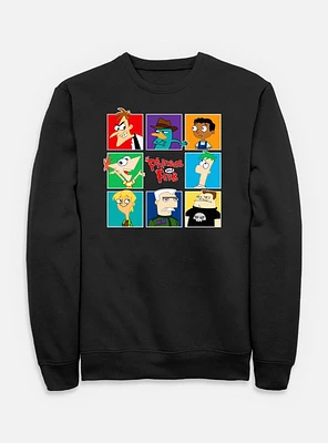 Disney Phineas and Ferb Character Grid Sweatshirt