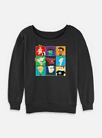 Disney Phineas and Ferb Character Grid Womens Slouchy Sweatshirt