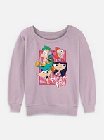 Disney Phineas And Ferb Company Womens Slouchy Sweatshirt