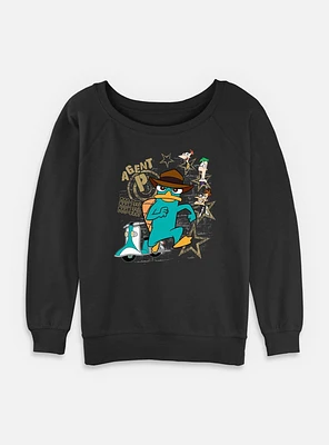 Disney Phineas and Ferb Agent P Doo-Bee Doo-Bah Womens Slouchy Sweatshirt