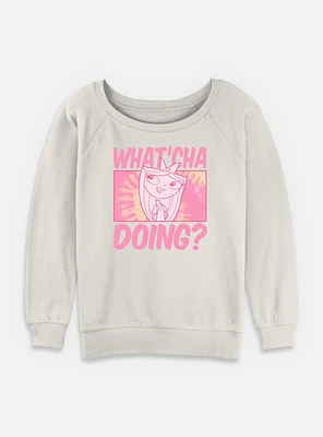 Disney Phineas and Ferb Isabella Whatcha Doing Womens Slouchy Sweatshirt