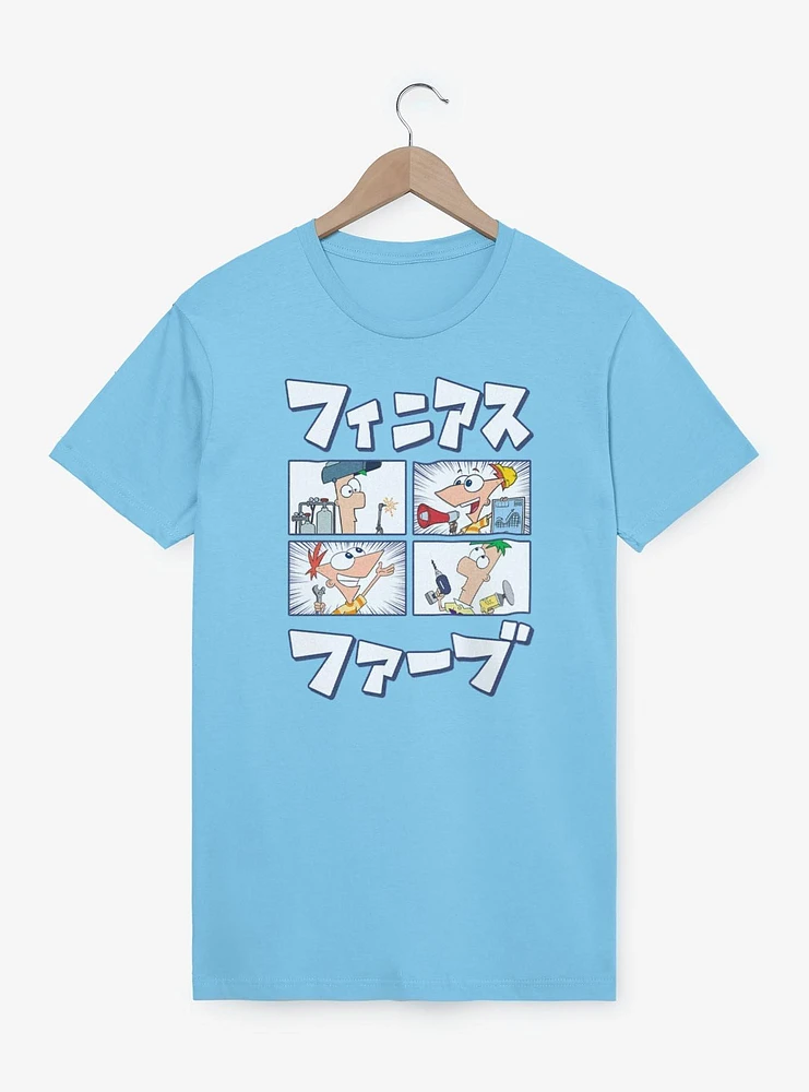 Disney Phineas and Ferb Manga Panels T-Shirt