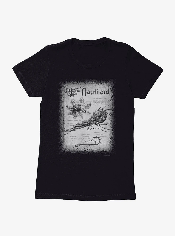 Dungeons & Dragons Nautiloid Ship Schematics Baldur's Gate Womens T-Shirt