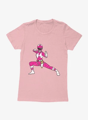 Mighty Morphin Power Rangers Pink Ranger Action Move Womens T-Shrt
