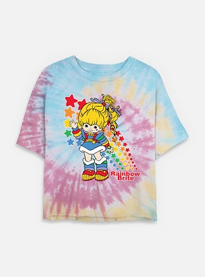 Rainbow Brite Stars Tie Dye Crop Womens  T-Shirt