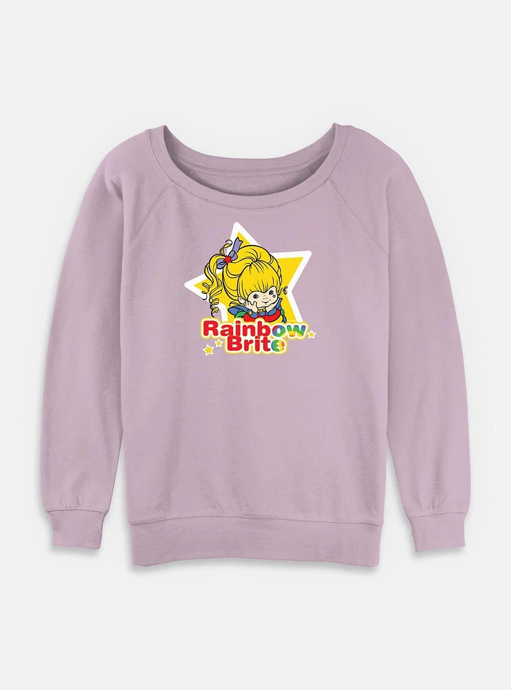 Rainbow Brite Star Badge Womens Slouchy Sweatshirt