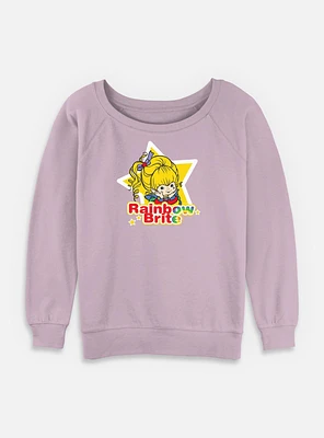 Rainbow Brite Star Badge Womens Slouchy Sweatshirt