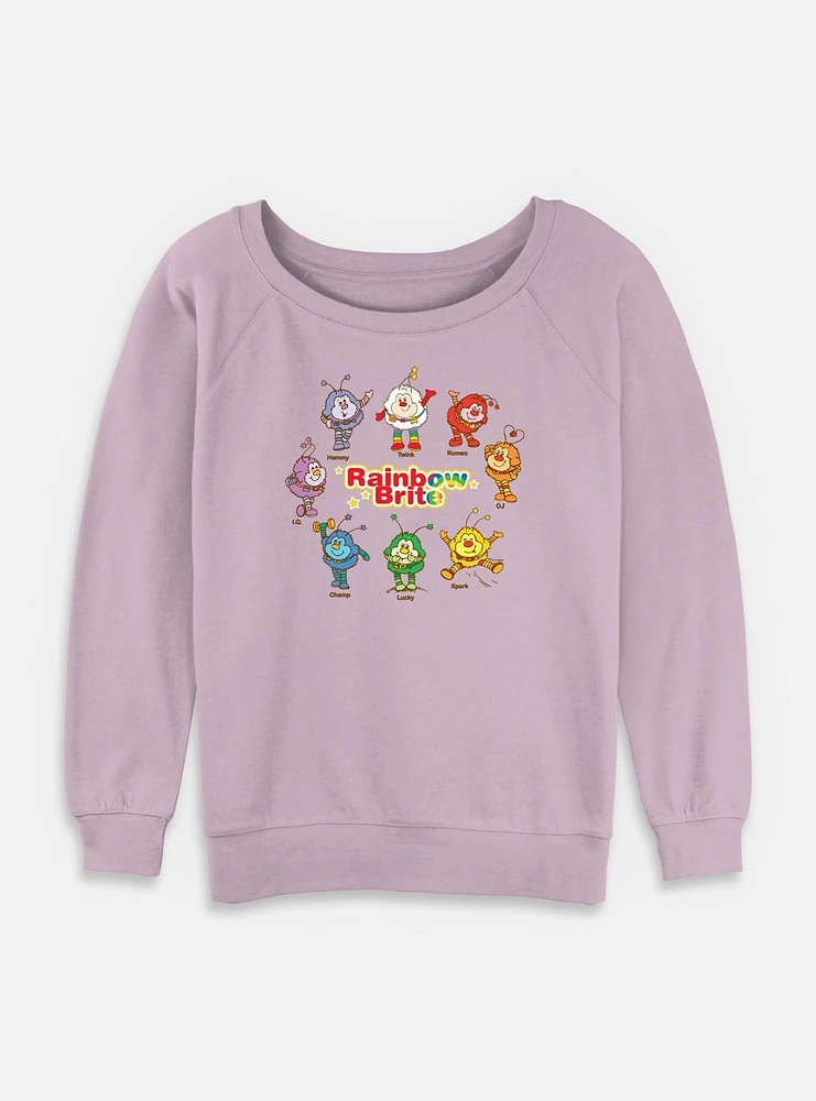 Rainbow Brite Sprites Textbook Womens Slouchy Sweatshirt