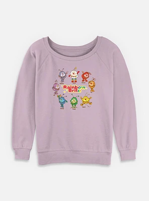 Rainbow Brite Sprites Textbook Womens Slouchy Sweatshirt