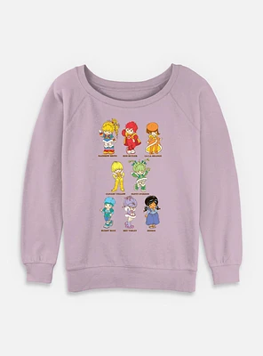 Rainbow Brite Textbook Friends Womens Slouchy Sweatshirt
