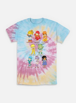 Rainbow Brite Textbook Friends Tie-Dye T-Shirt