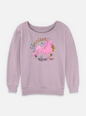 Rainbow Brite Country Pink Sunriser Womens Slouchy Sweatshirt