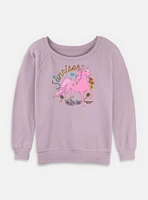 Rainbow Brite Country Pink Sunriser Womens Slouchy Sweatshirt