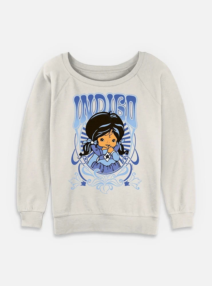 Rainbow Brite Indigo Nouveau Portrait Womens Slouchy Sweatshirt